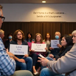 Community members discussing Bobby Hawk allegations in a gathering.