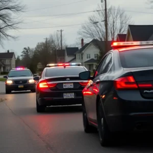 Police car in high-speed chase