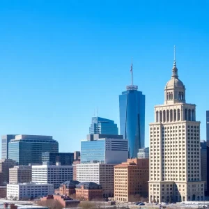Panoramic view of Kansas City featuring historic office buildings
