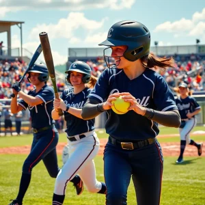 Oklahoma softball team celebrating a victory