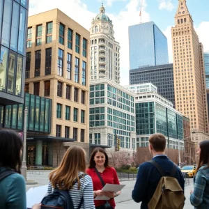 Students exploring architecture in Kansas City