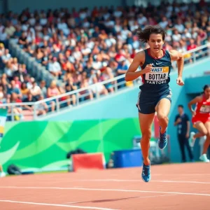 Athletes competing in track and field events at CMU Invite