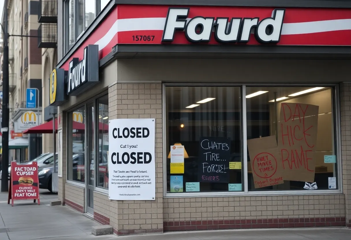 Closed Jack in the Box fast-food restaurant in Kansas City