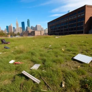Vacant lots in an urban area of Kansas City