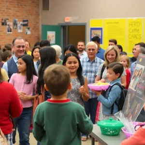 Community gathering at Winnwood Elementary open house