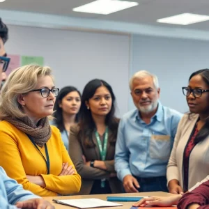 Group of educators discussing age discrimination concerns