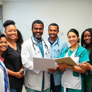 Healthcare professionals collaborating in Kansas City health department