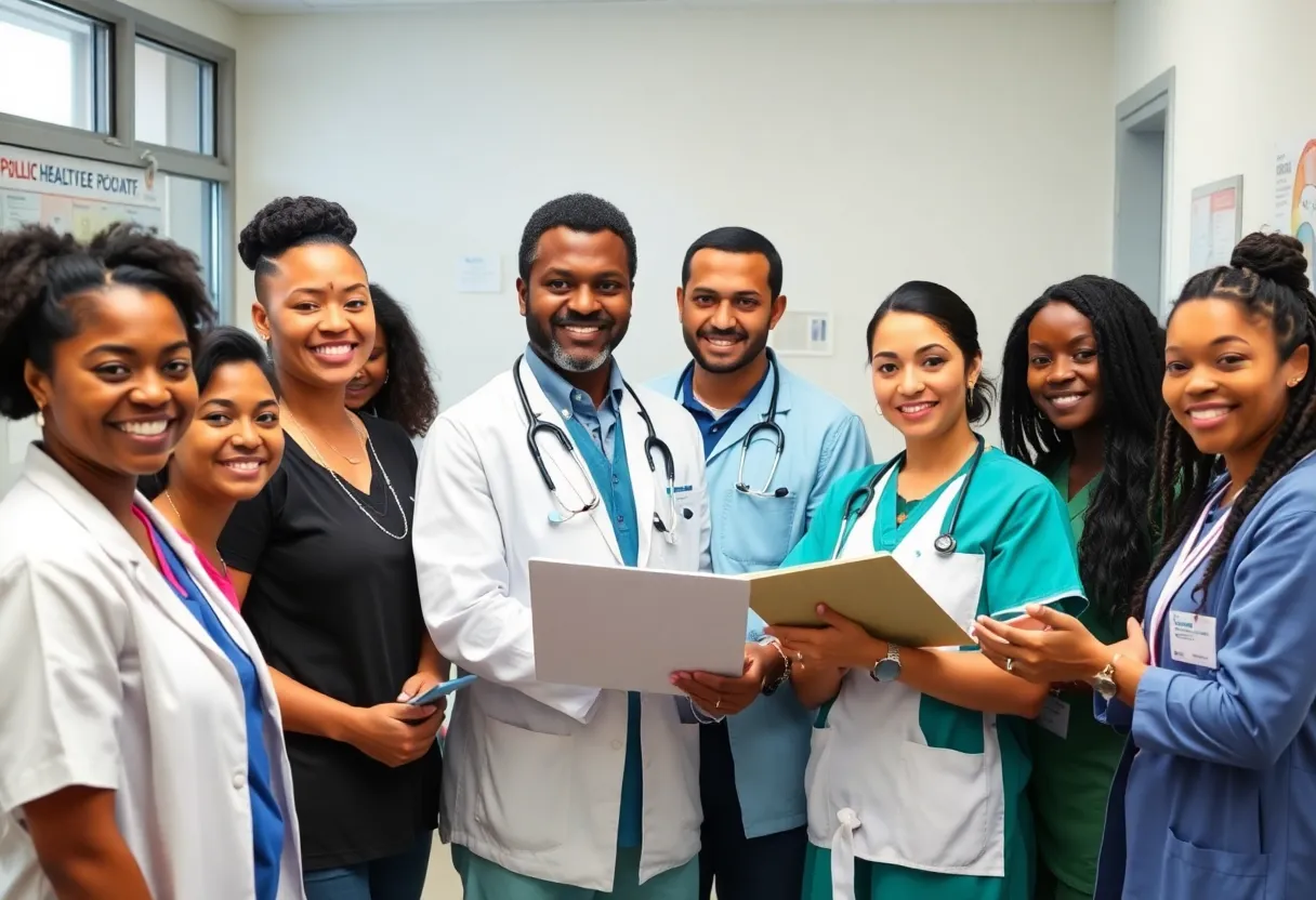 Healthcare professionals collaborating in Kansas City health department