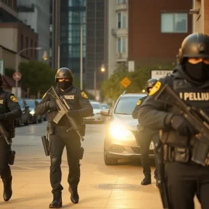 Federal agents from the Kansas City Homeland Security Task Force engaged in a crime-fighting operation.