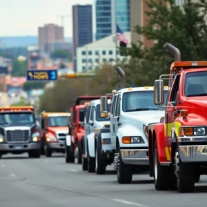 Tow trucks in Kansas City highlighting local towing operations.