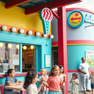Families enjoying ice cream at the new Betty Rae's Ice Cream location in Shawnee