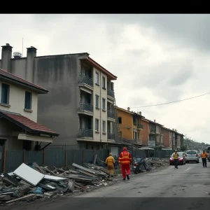 Scene of destruction in Nicetown after a morning explosion