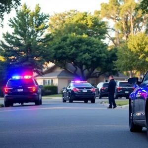 Police presence in a suburban neighborhood