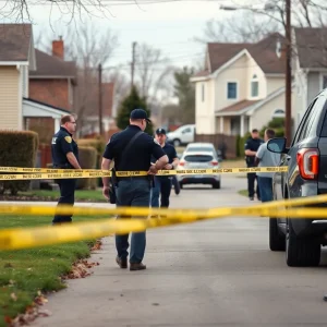 Police investigating a shooting scene in Raytown neighborhood