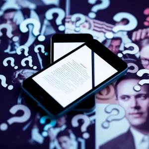 Conceptual illustration representing misinformation on social media