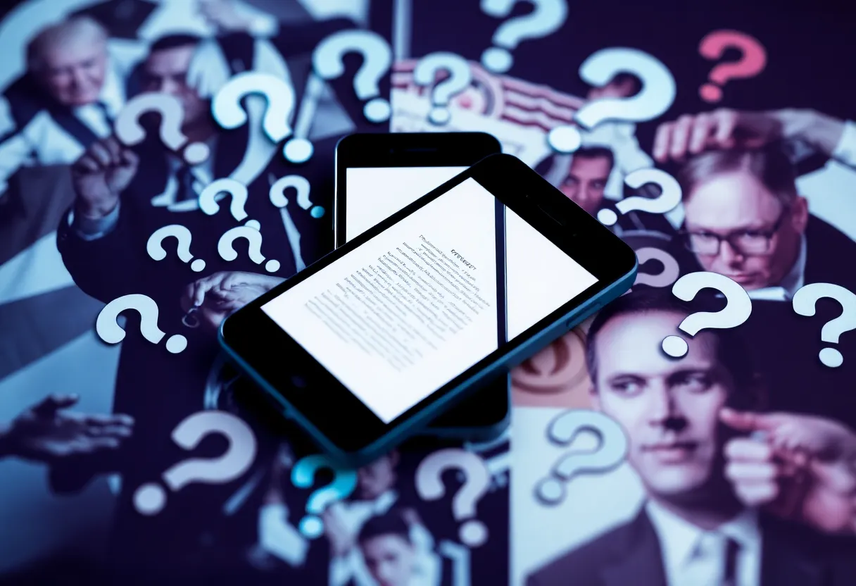 Conceptual illustration representing misinformation on social media