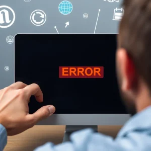 Frustrated user with news website error message