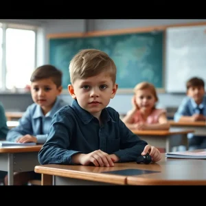 Illustration of a classroom promoting child safety