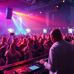 DJ performing at a lively Kansas City event