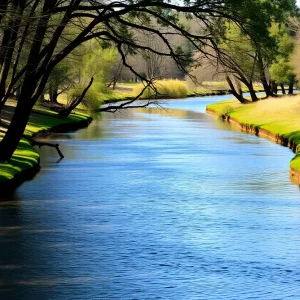 A peaceful scene of Indian Creek showing the natural landscape, reflecting the search for safety in water bodies.