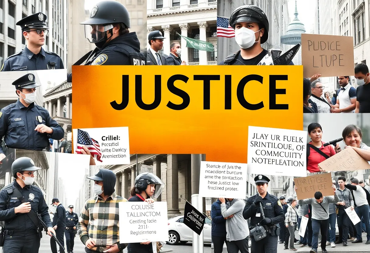 Collage representing challenges in the Kansas City justice system