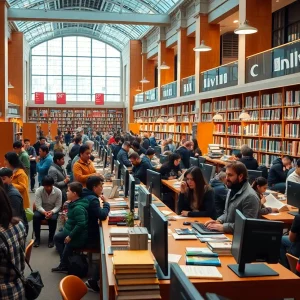 Community members using resources at Kansas City Public Library