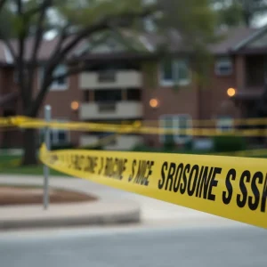 Police tape at a shooting scene in Kansas City