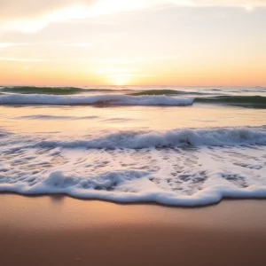 A serene beach during sunset, representing tranquility and remembrance.