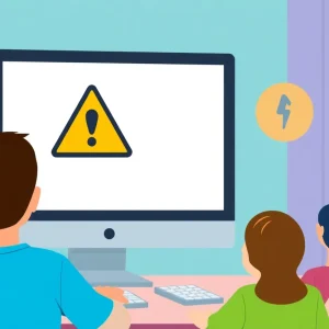 Illustration representing online safety and the importance of protecting children from exploitation