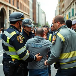 Police arrest scene in Kansas City