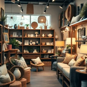 Interior view of a home decor shop featuring unique gifts and furnishings