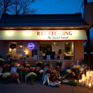 A memorial outside a Kansas City restaurant mourning the loss of its owner.