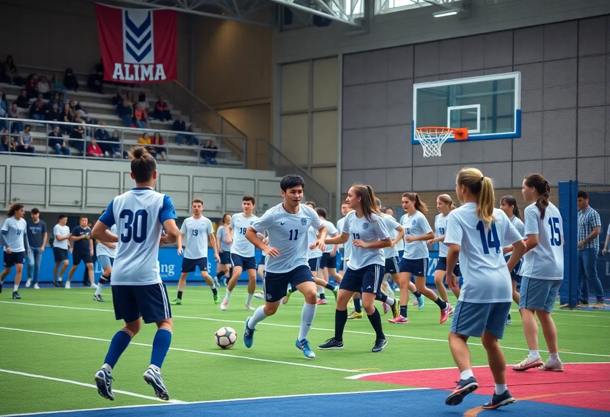 UMKC Athletics team competing in soccer and basketball
