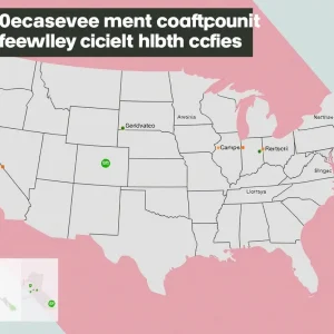 Map showing the locations of USDA's new regional hubs