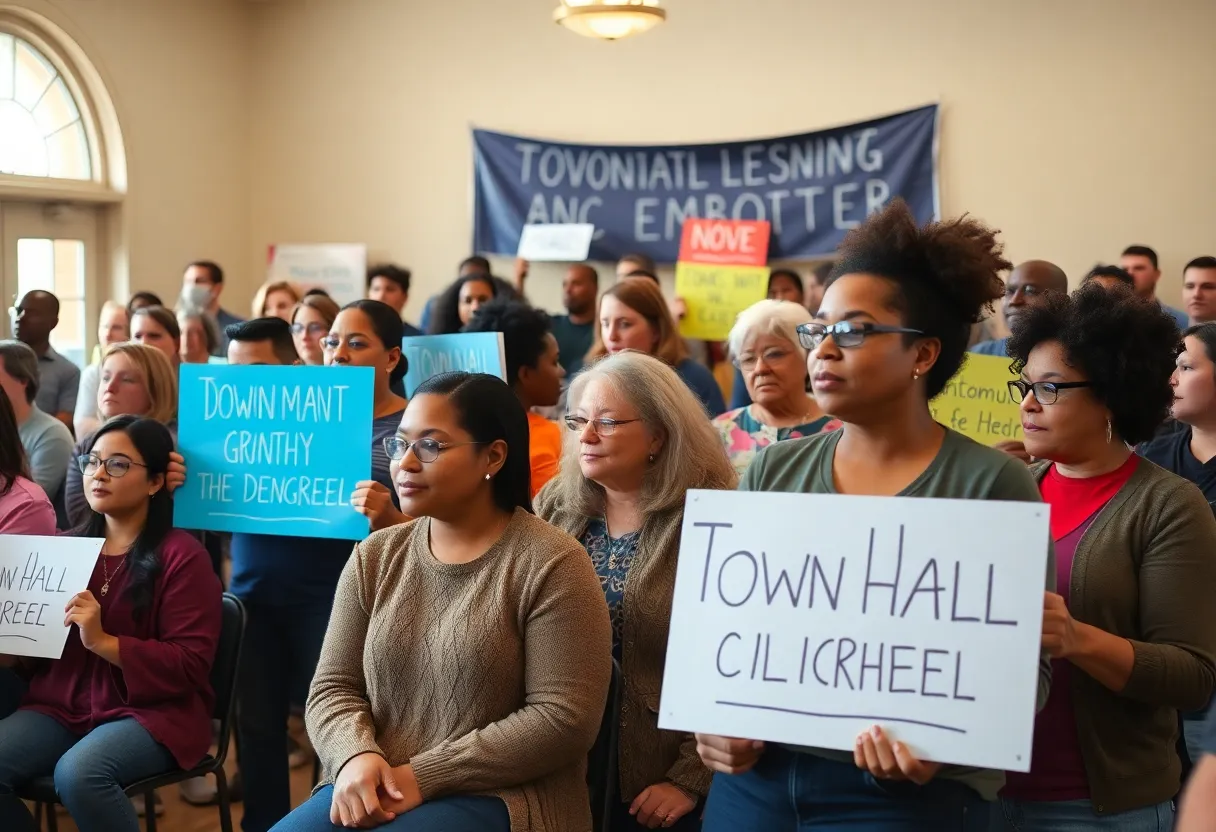 Crowd at Beto O'Rourke town hall in Kansas City