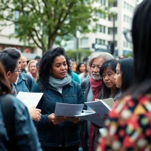 Community members gathering to assist in search for missing person