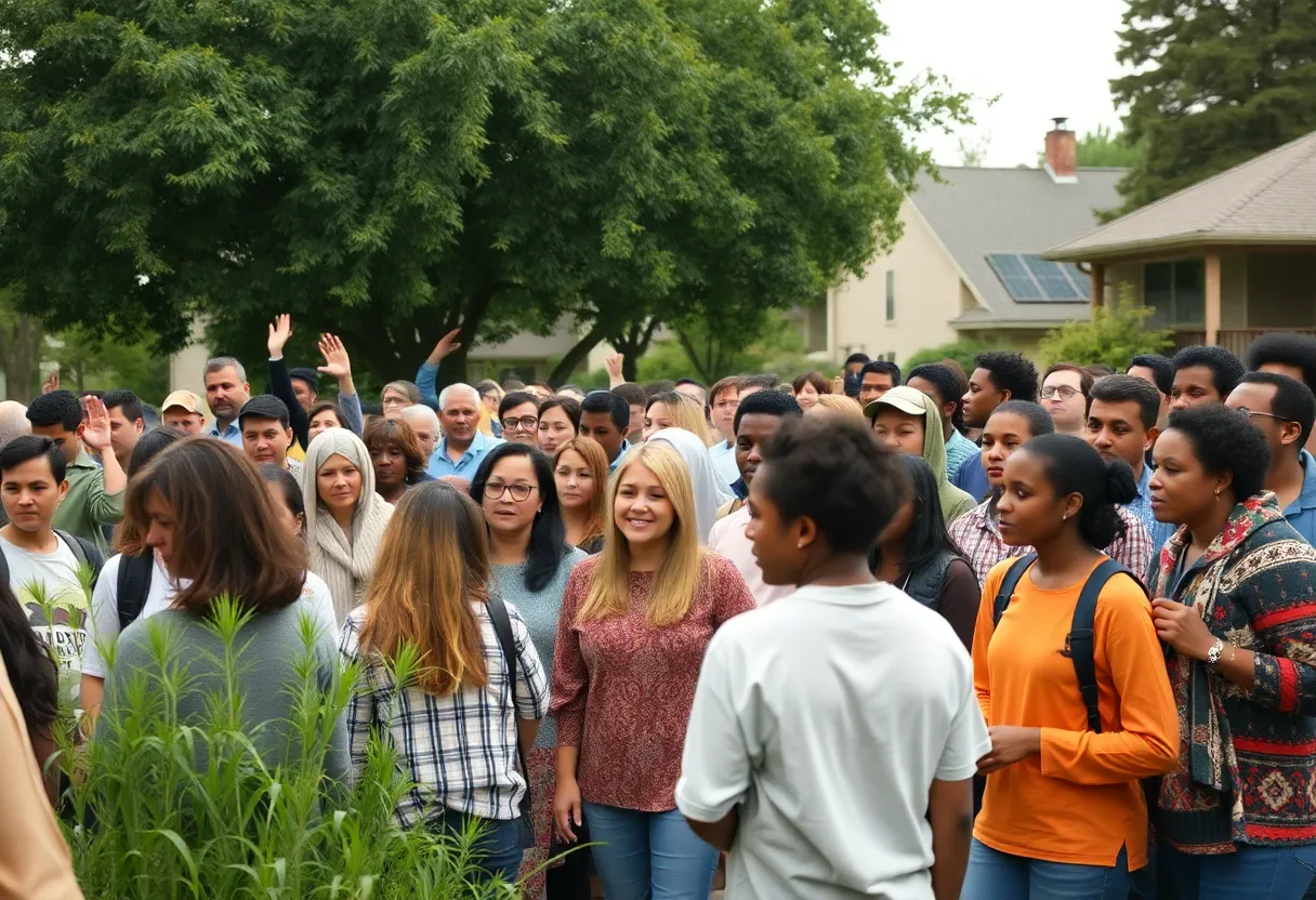 Community members engaged in a search for a missing child in Independence