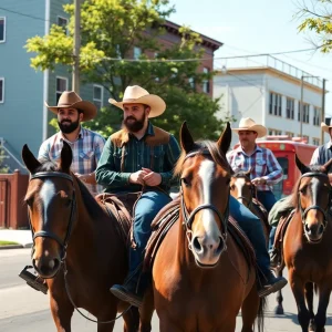 Copper Boyz riding horses in Kansas City to promote community wellness
