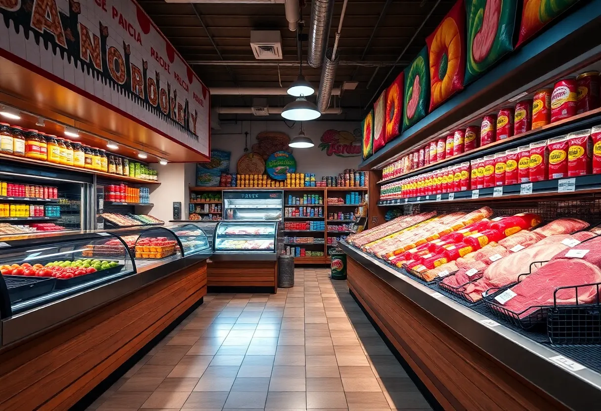 Interior of El Mercado Fresco showing bakery and food counter
