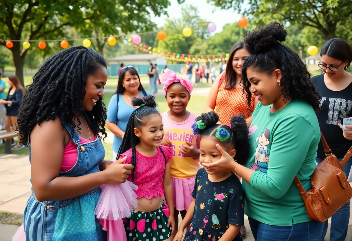 Children enjoy the Hairmanity event with hairstyling and face painting in Kansas City.