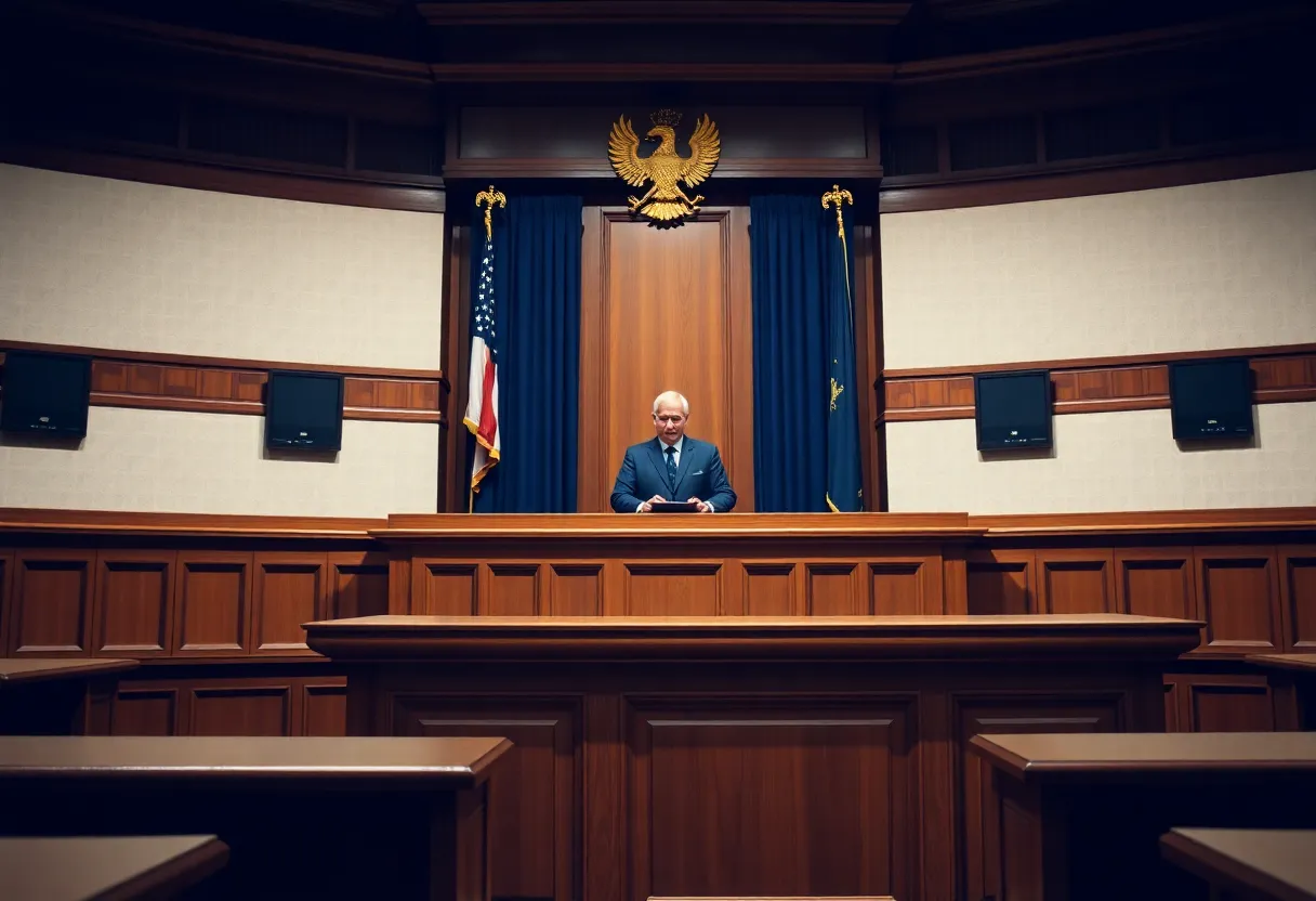 Court scene during the verdict announcement in Kansas City.