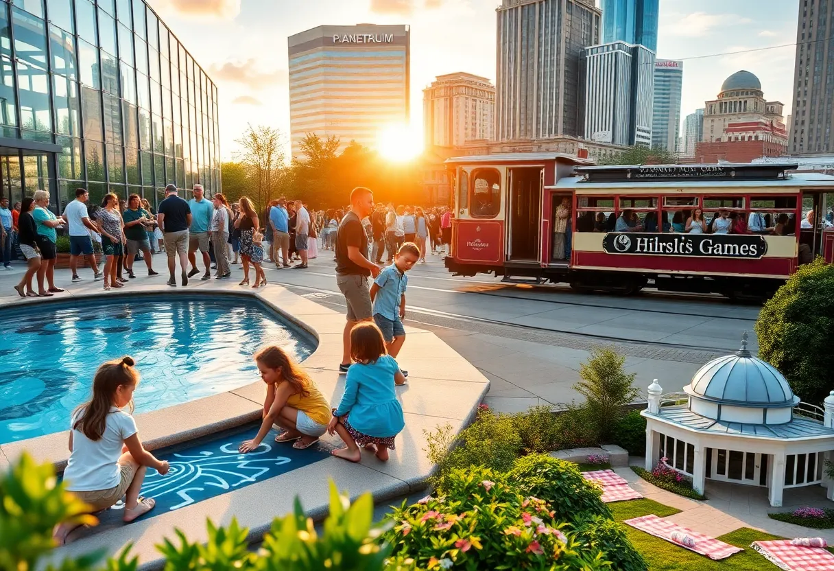 Families enjoying the Kansas City Zoo, streetcar ride, and outdoor market during a lively weekend