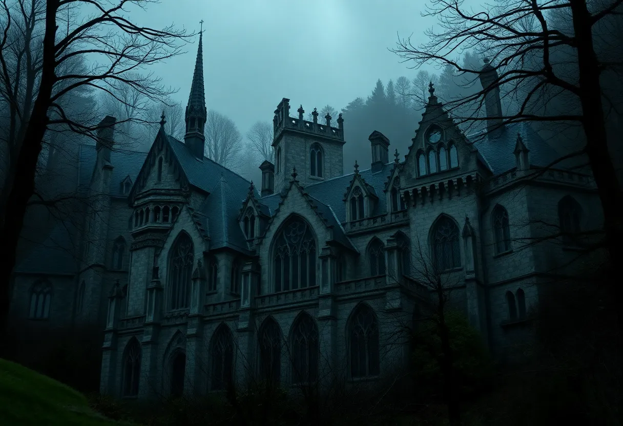 Eerie landscape inspired by Gothic architecture in Ireland