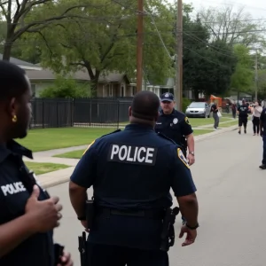 Police at a shooting scene in Kansas City