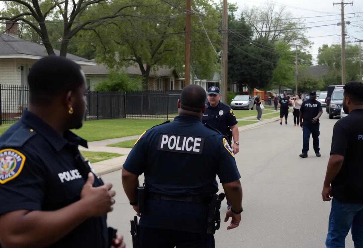 Police at a shooting scene in Kansas City