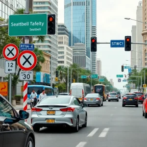 Traffic intersection in Kansas City highlighting road safety