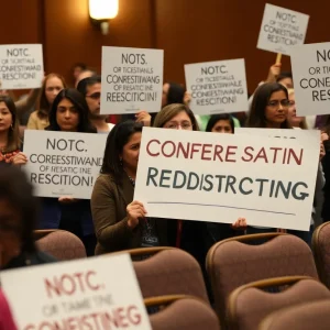 Residents protesting against redistricting in Missouri