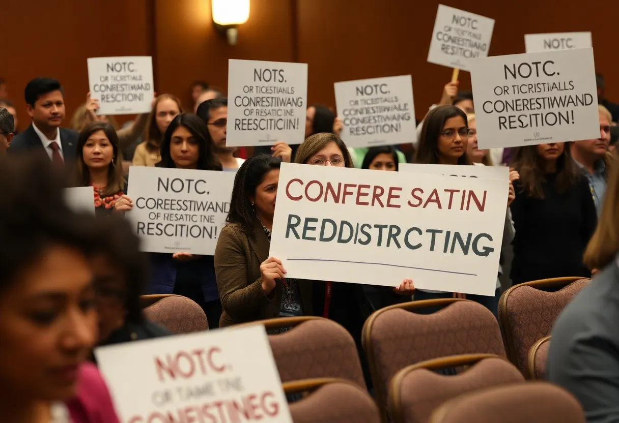 Residents protesting against redistricting in Missouri