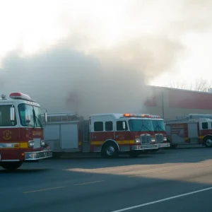 Fire department response at a commercial building in Overland Park