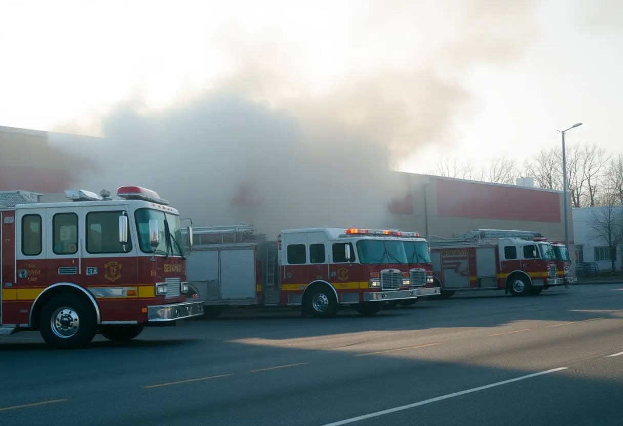 Fire department response at a commercial building in Overland Park
